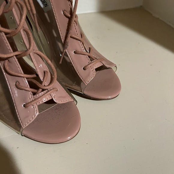 Steve Madden NEW stiletto lace up booties. Meltdown. Open toe. - Picture 4 of 6